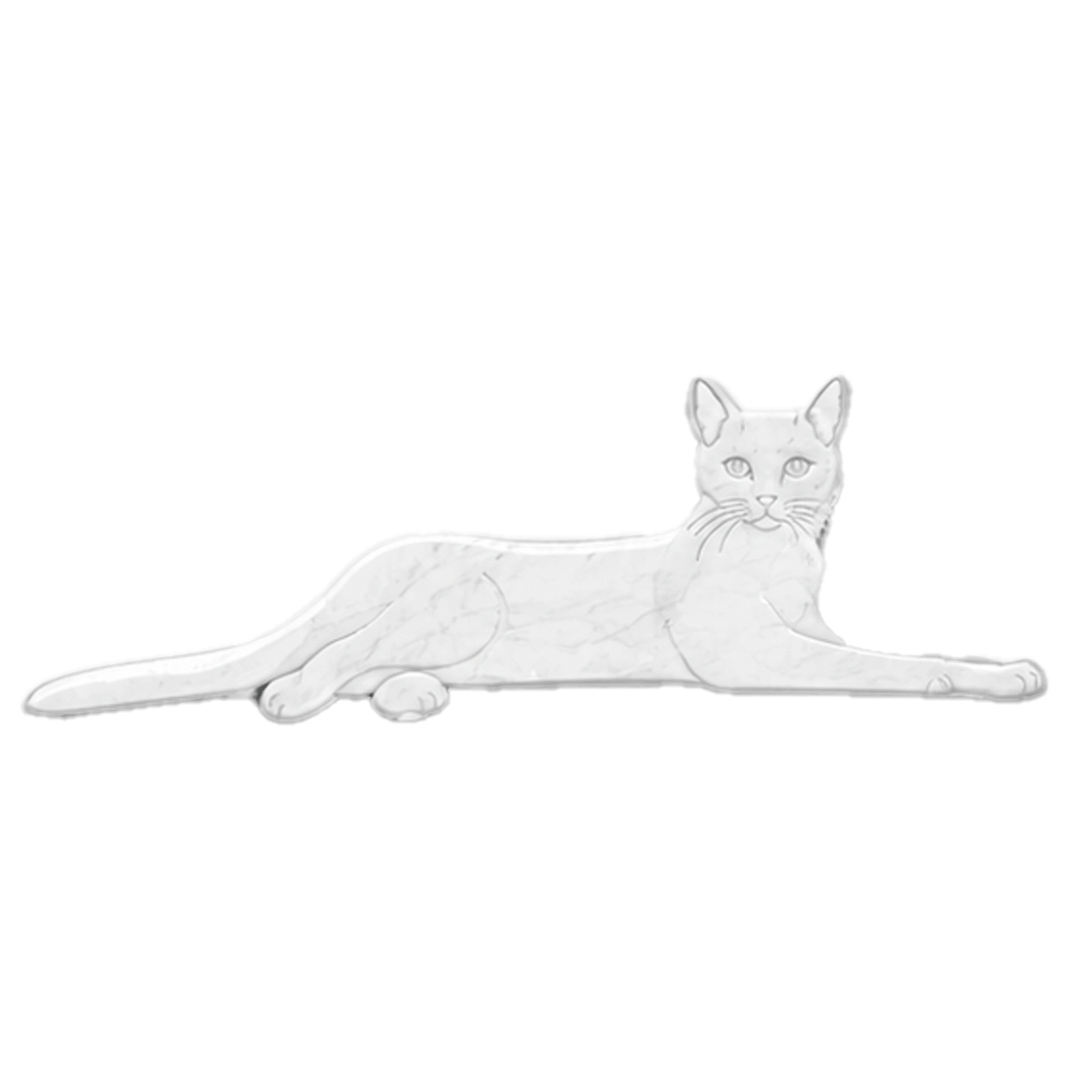 Gatto Bombay in Marmo Bianco Carrara - Pawradise