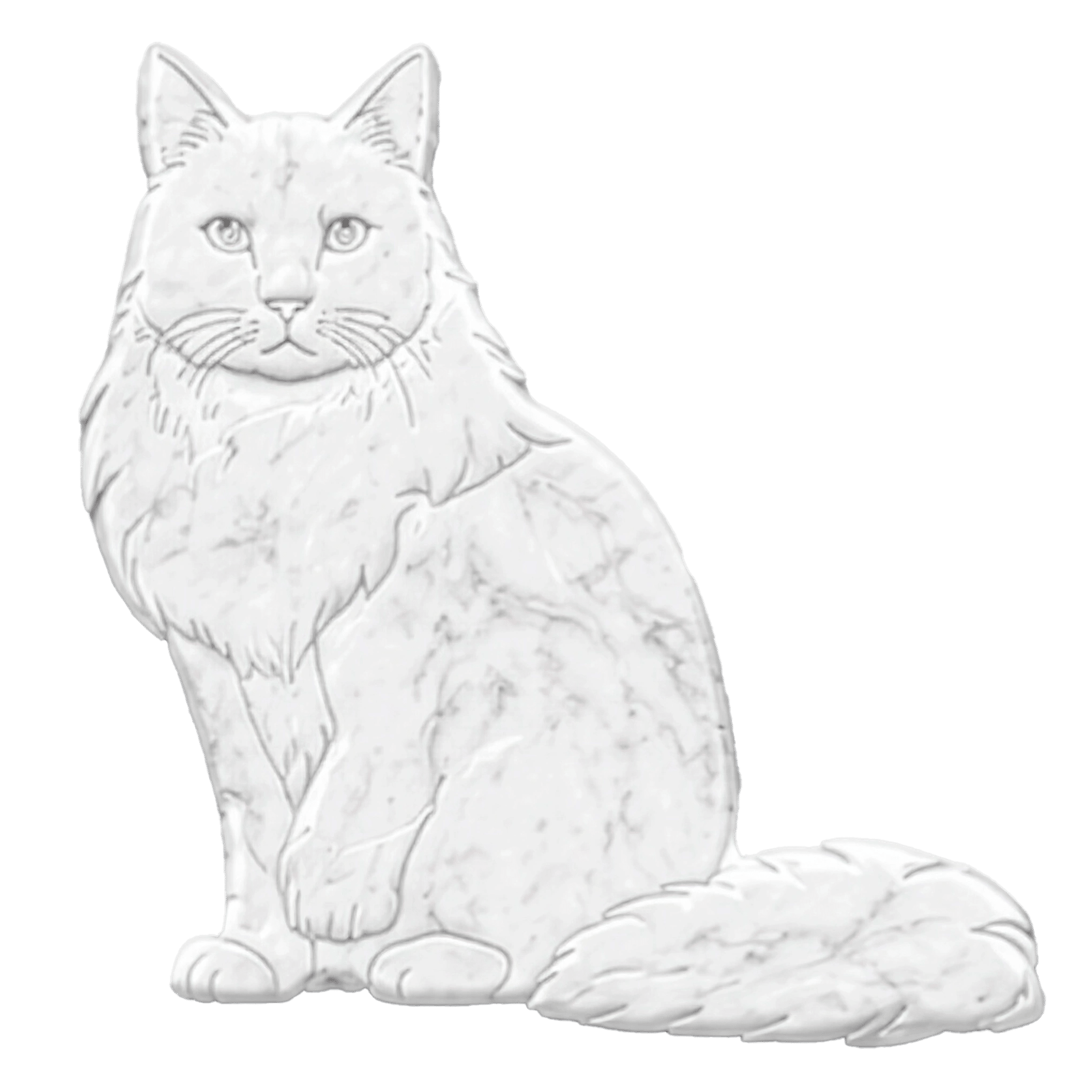 Gatto Chantilly in Marmo Bianco Carrara - Pawradise