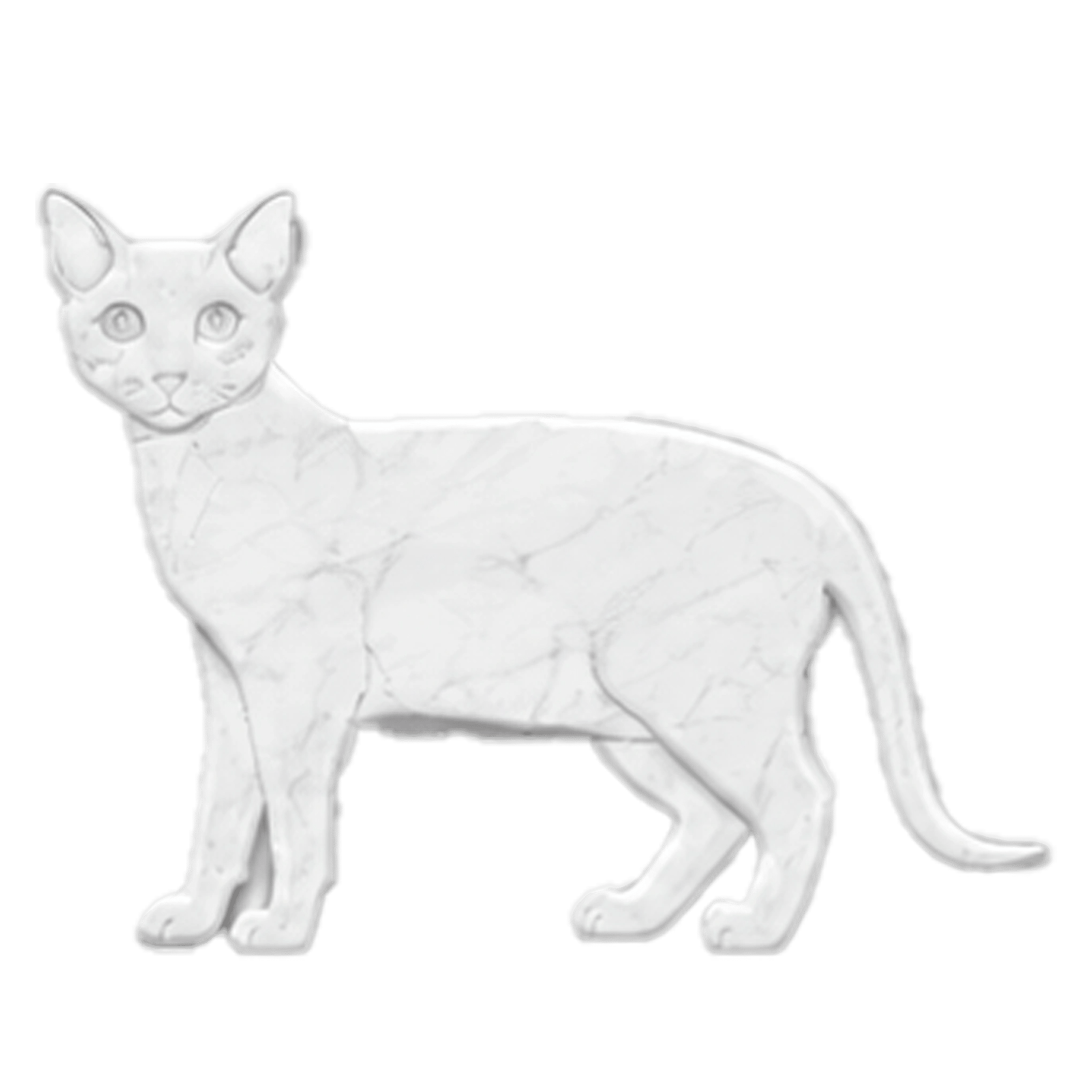 Gatto Mandalay in Marmo Bianco Carrara - Pawradise