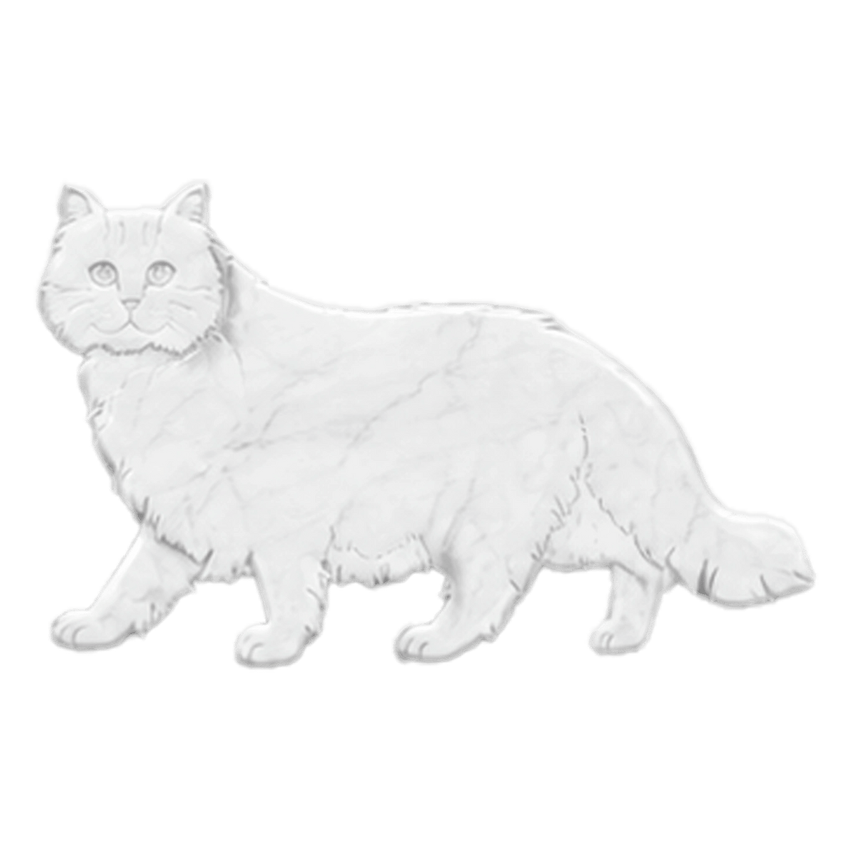 Gatto Persiano in Marmo Bianco Carrara - Pawradise