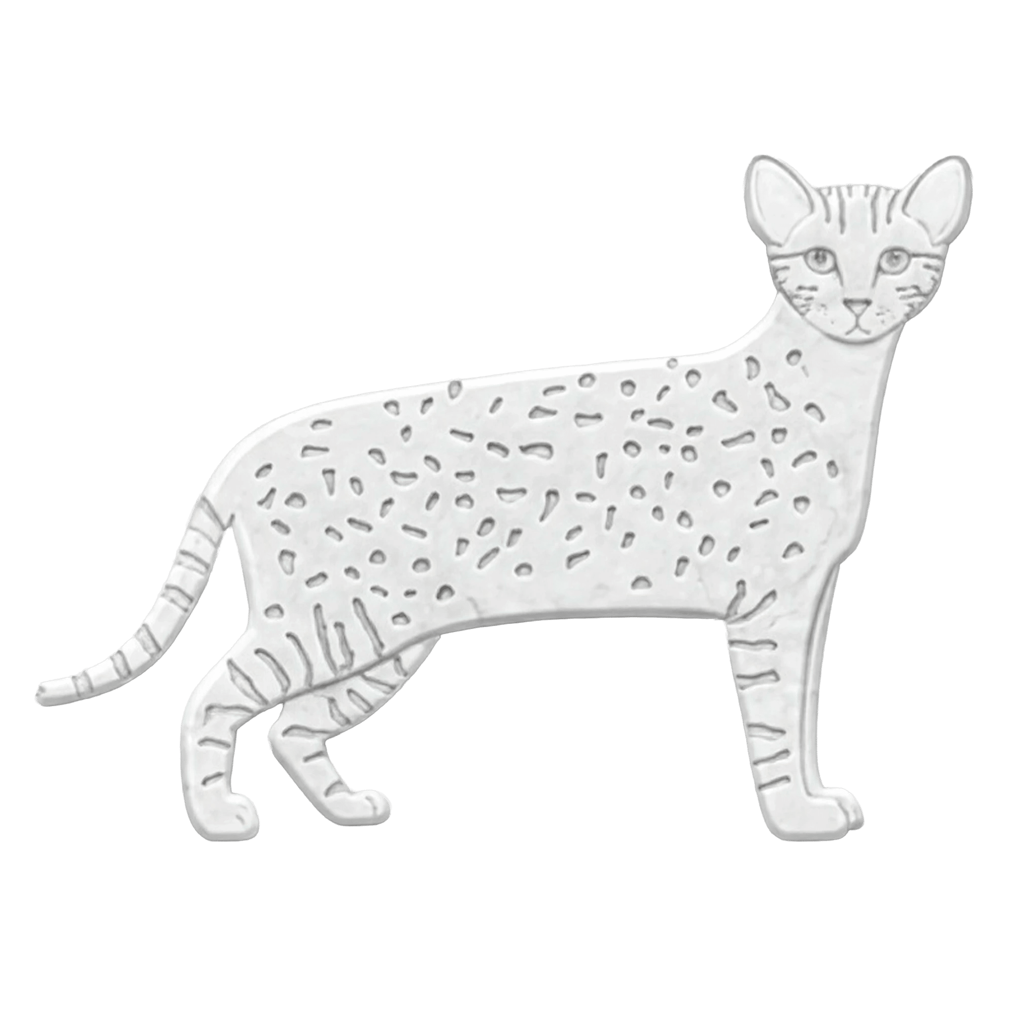 Gatto Safari in Marmo Bianco Carrara - Pawradise
