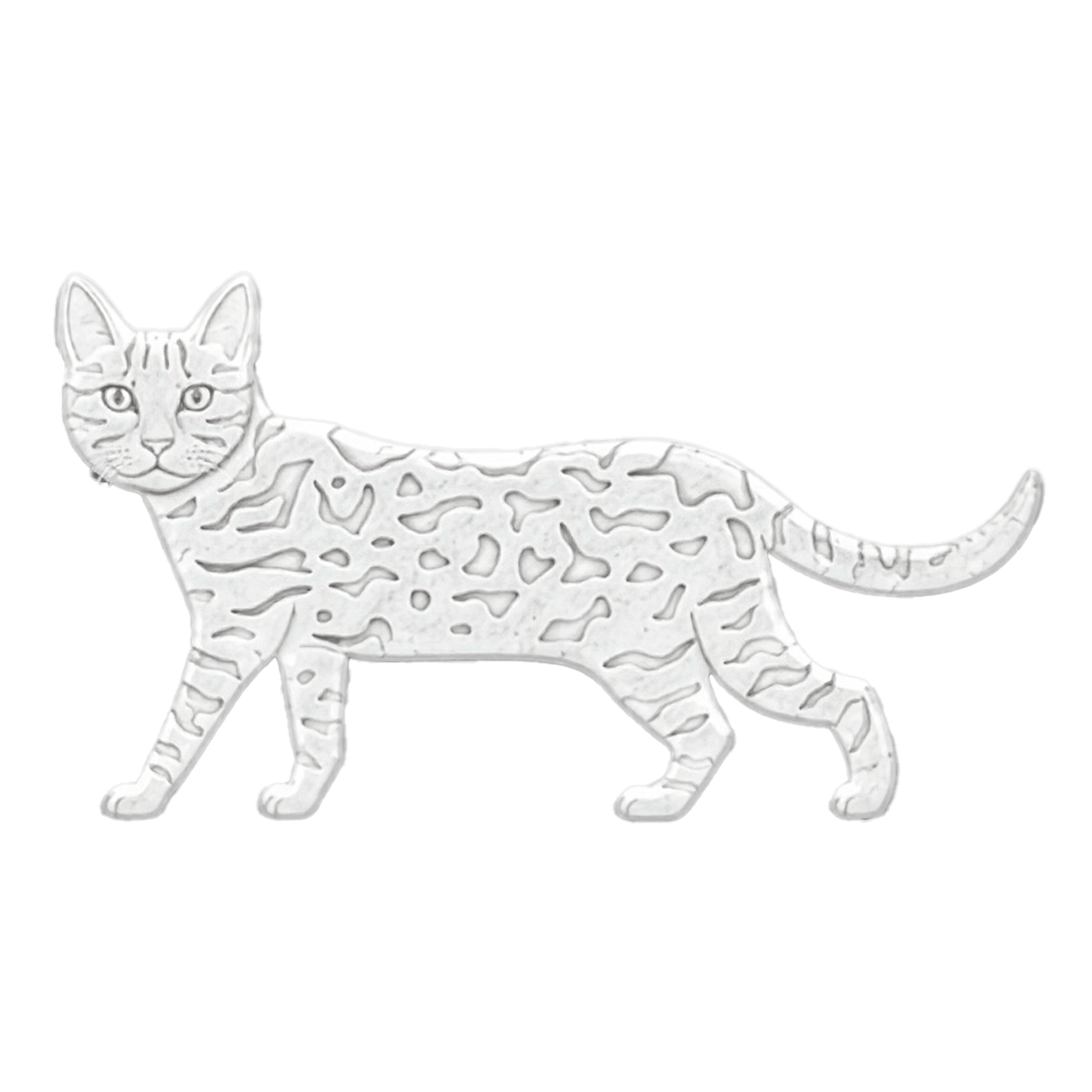 Gatto Serengeti in Marmo Bianco Carrara - Pawradise