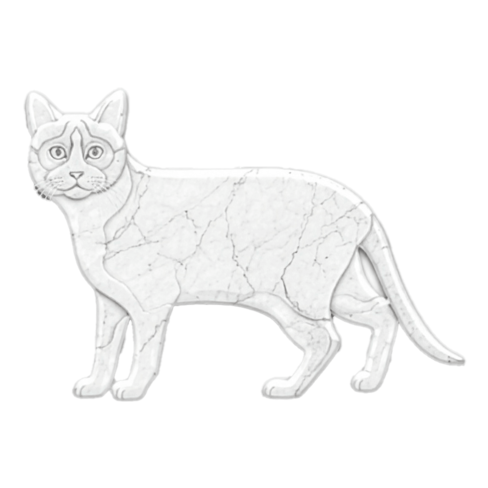 Gatto Snowshoe in Marmo Bianco Carrara - Pawradise