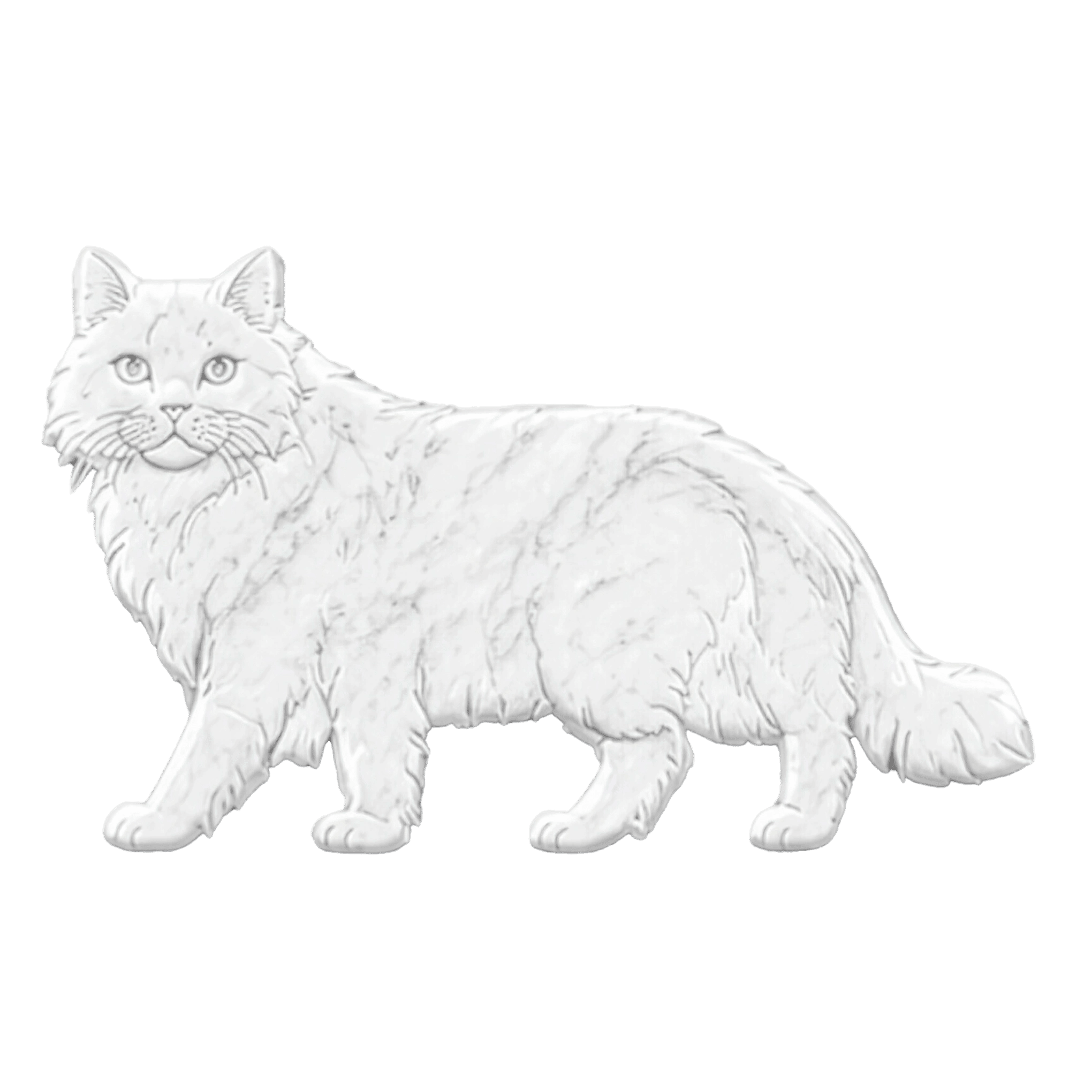 Gatto British Longhair in Marmo Bianco Carrara - Pawradise