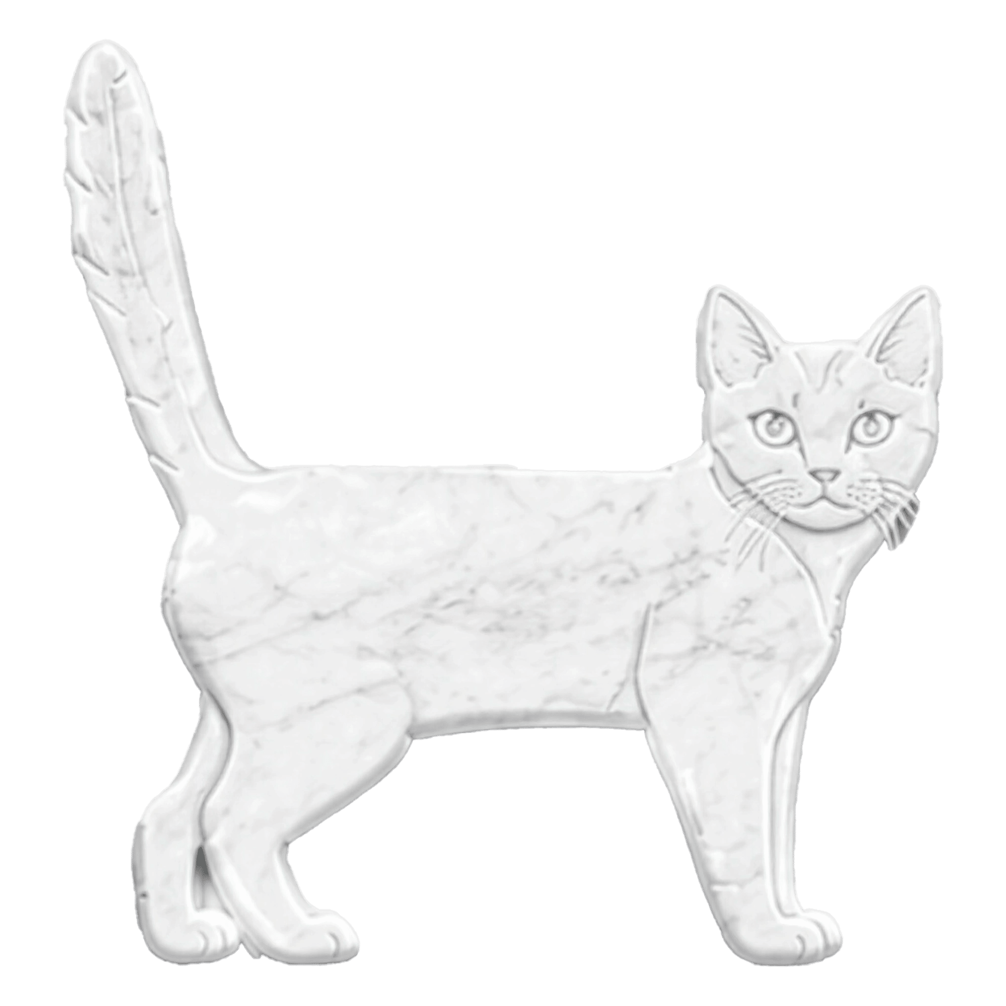Gatto Burmilla in Marmo Bianco Carrara - Pawradise