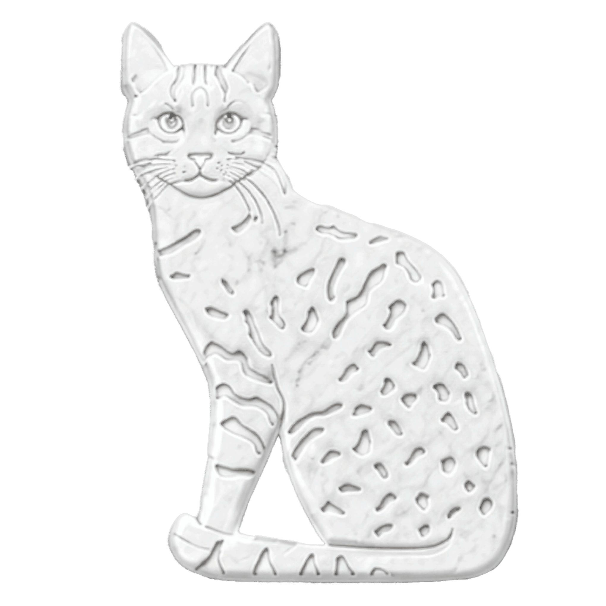 Gatto Mau Egiziano in Marmo Bianco Carrara - Pawradise
