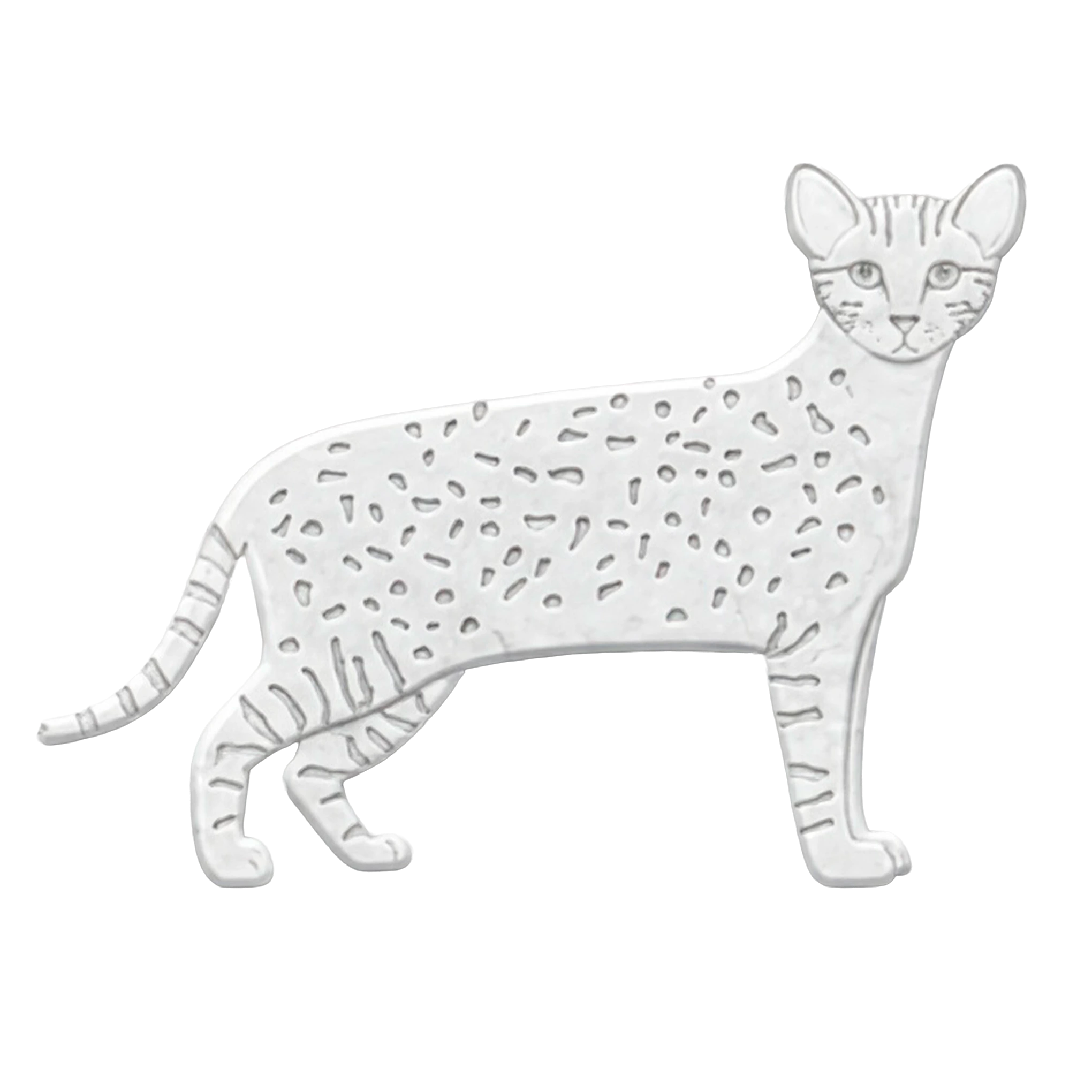 Gatto Safari in Marmo Bianco Carrara Pawradise